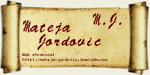 Mateja Jordović vizit kartica